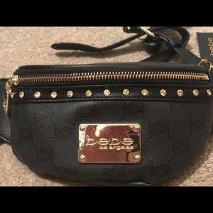 NEW Bebe Alexis Fanny Pack w/ Rhinestone Monogram